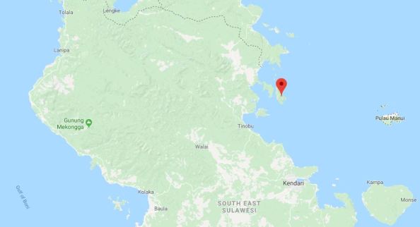 labengki/Posisi pulau Labengki menggunakan Google Maps